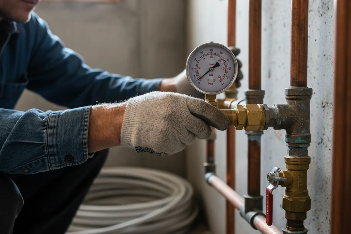 Pressure testing a repaired line during Water Line Repair in Sutherlin